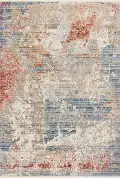 CLE-07/5X8/MULTI Claire 5 x 8 Gray, Blue, and Salmon Area Rug