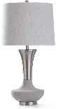 Two Tone Metal Silver and Concrete Genie Table Lamp - Dante