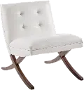 Wynn Mid Century Modern White Accent Chair