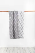 Silver and White XL Muslin Quilt Blanket - Juliet