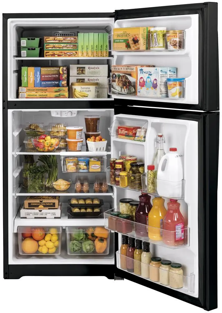 GTS22KGNRBB GE 21.9 cu ft Top Freezer Refrigerator - 33 W Black-3