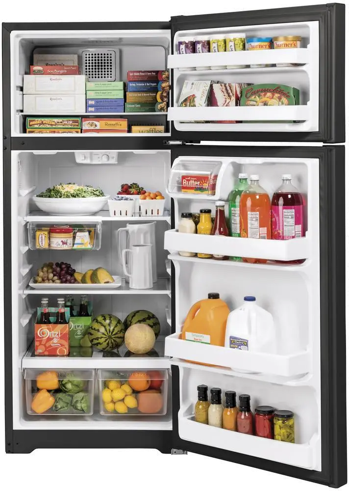 GTS18HGNRBB GE 17.5 cu ft Top Freezer Refrigerator - 28 W Black-2