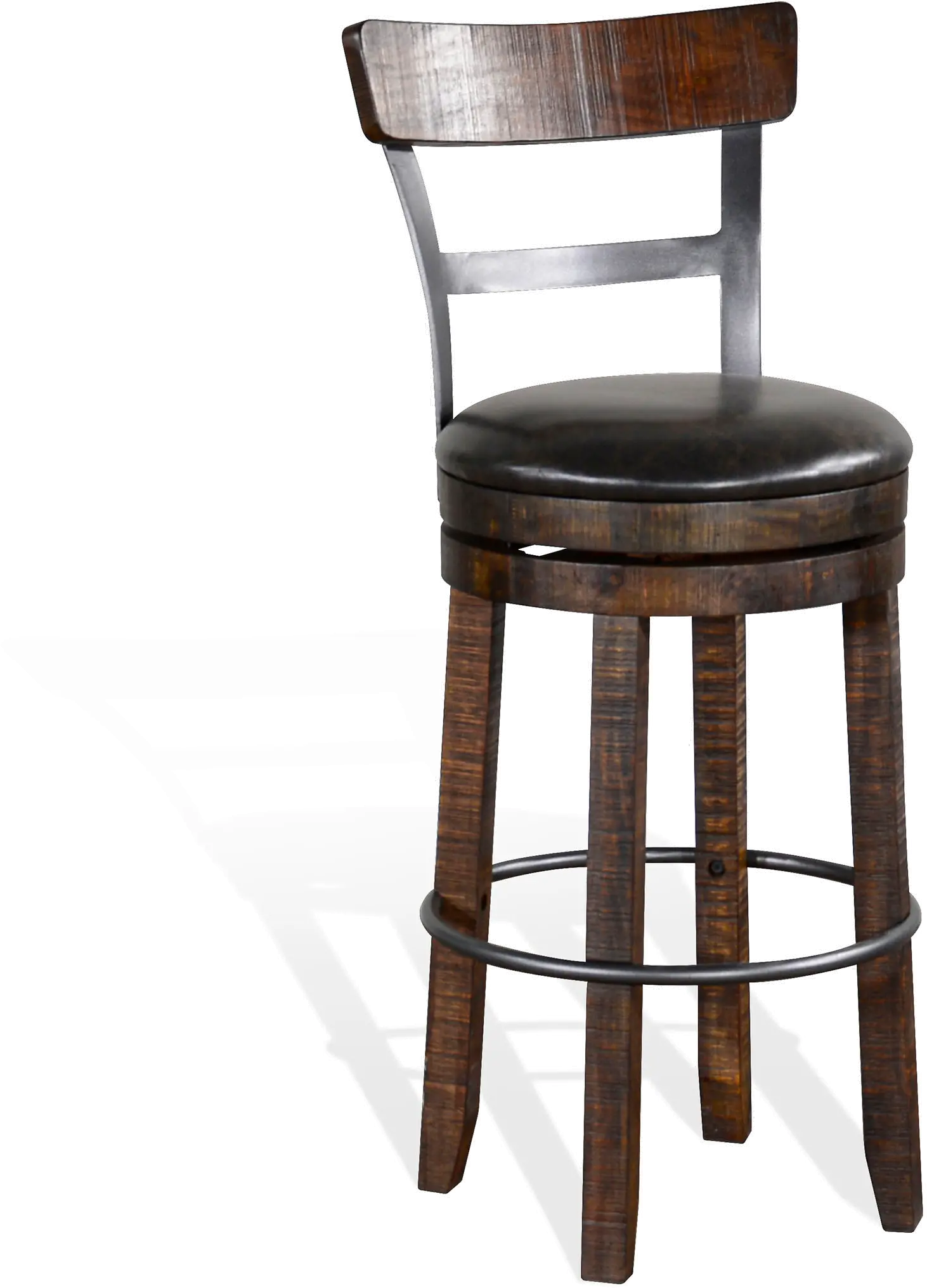 Barrel Tobacco Brown Swivel Bar Stool-10