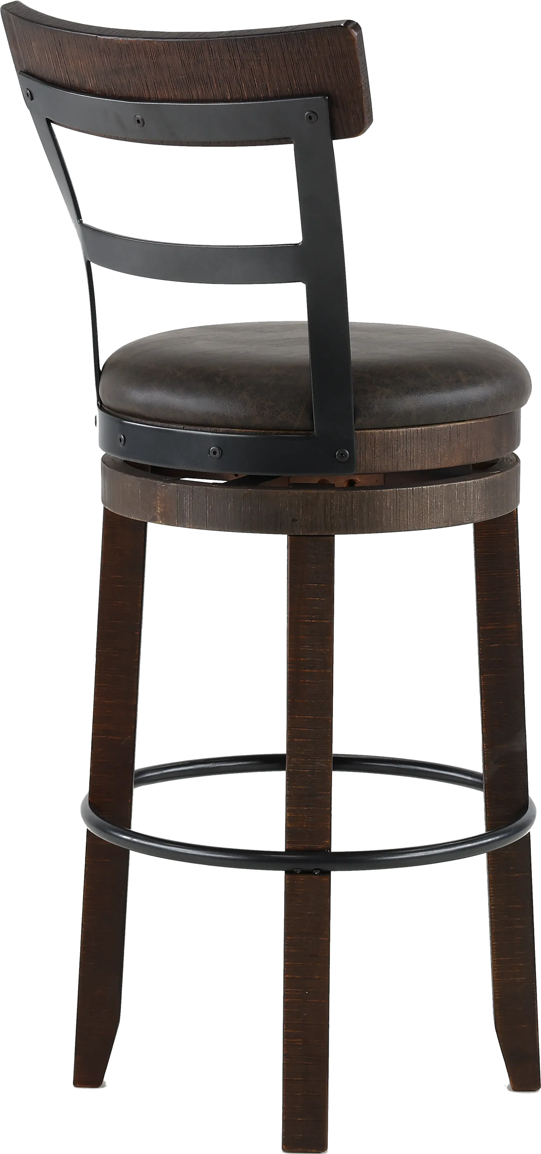 Barrel Tobacco Brown Swivel Bar Stool-2