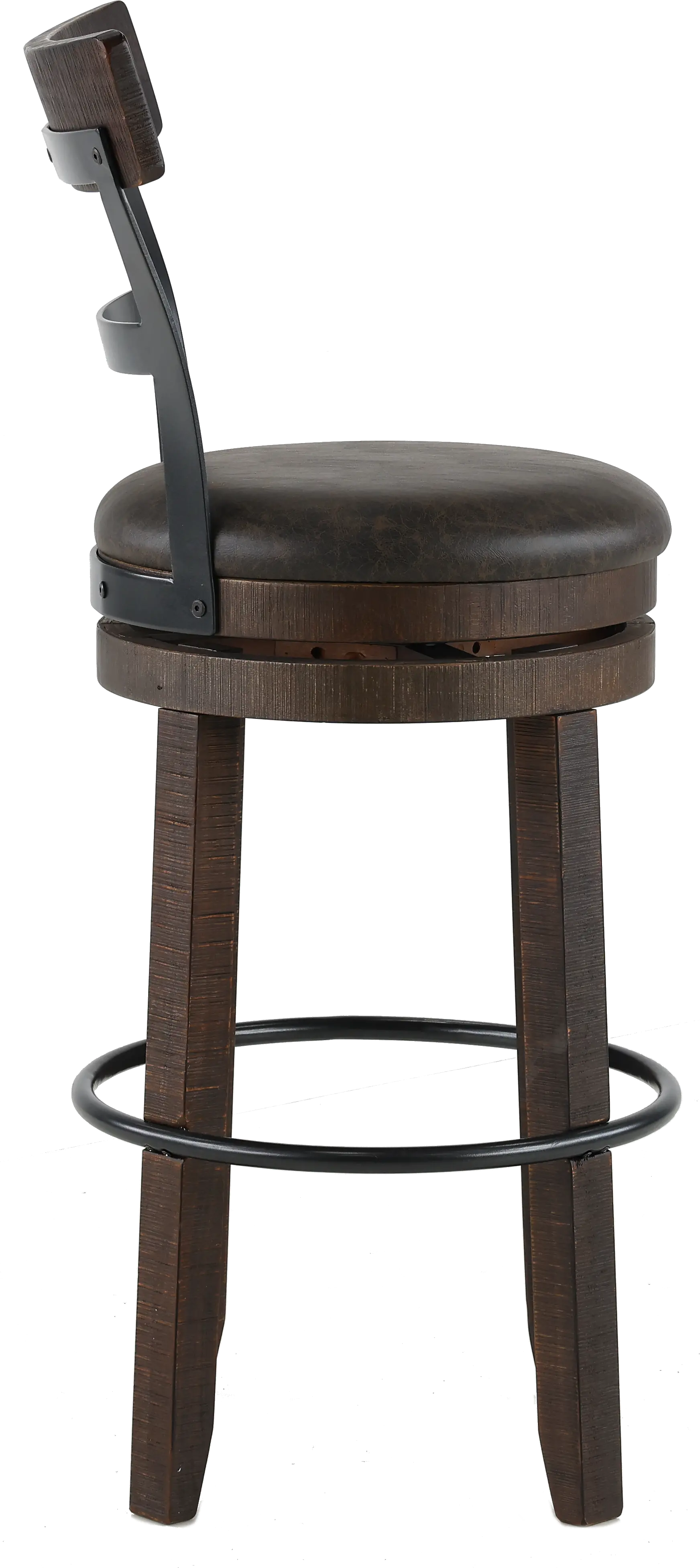 Barrel Tobacco Brown Swivel Bar Stool-5