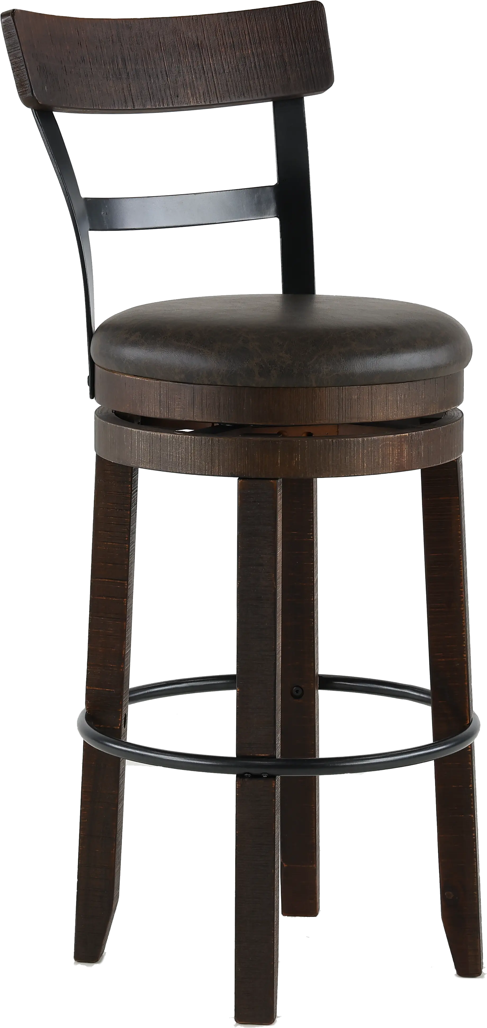 Barrel Tobacco Brown Swivel Bar Stool-6