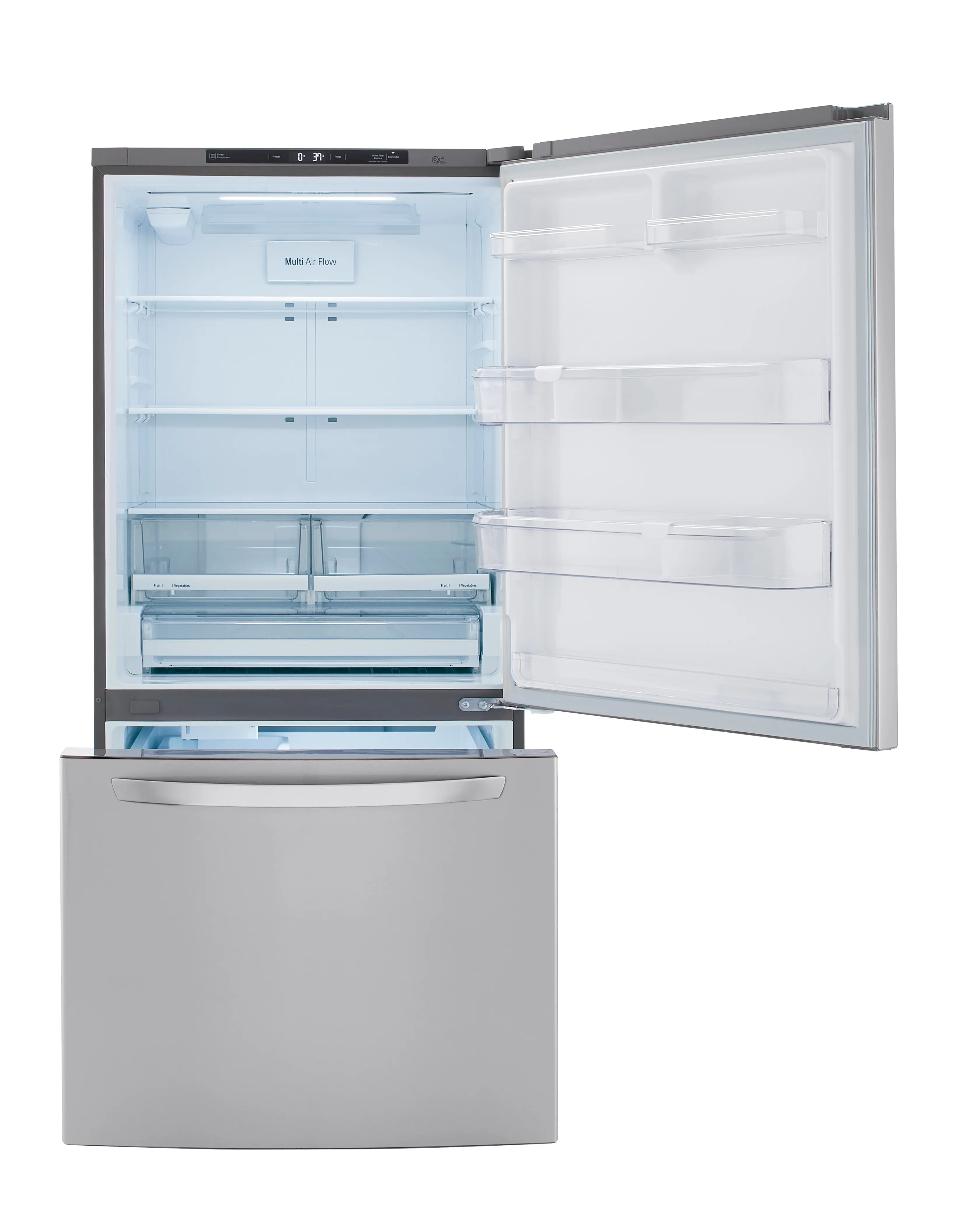 LRDCS2603S LG 25.5 Cu Ft Bottom Freezer Refrigerator – Fingerprint Resistant Stainless Steel-3