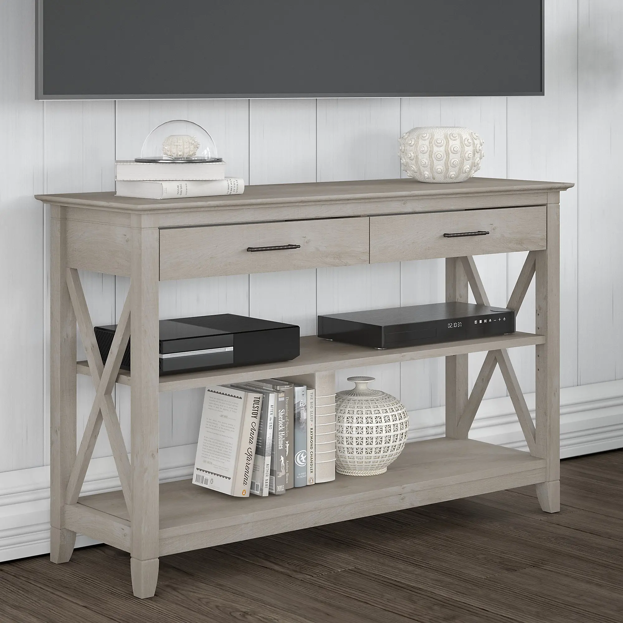 KWT248WG-03 Key West Washed Gray Sofa Table-2