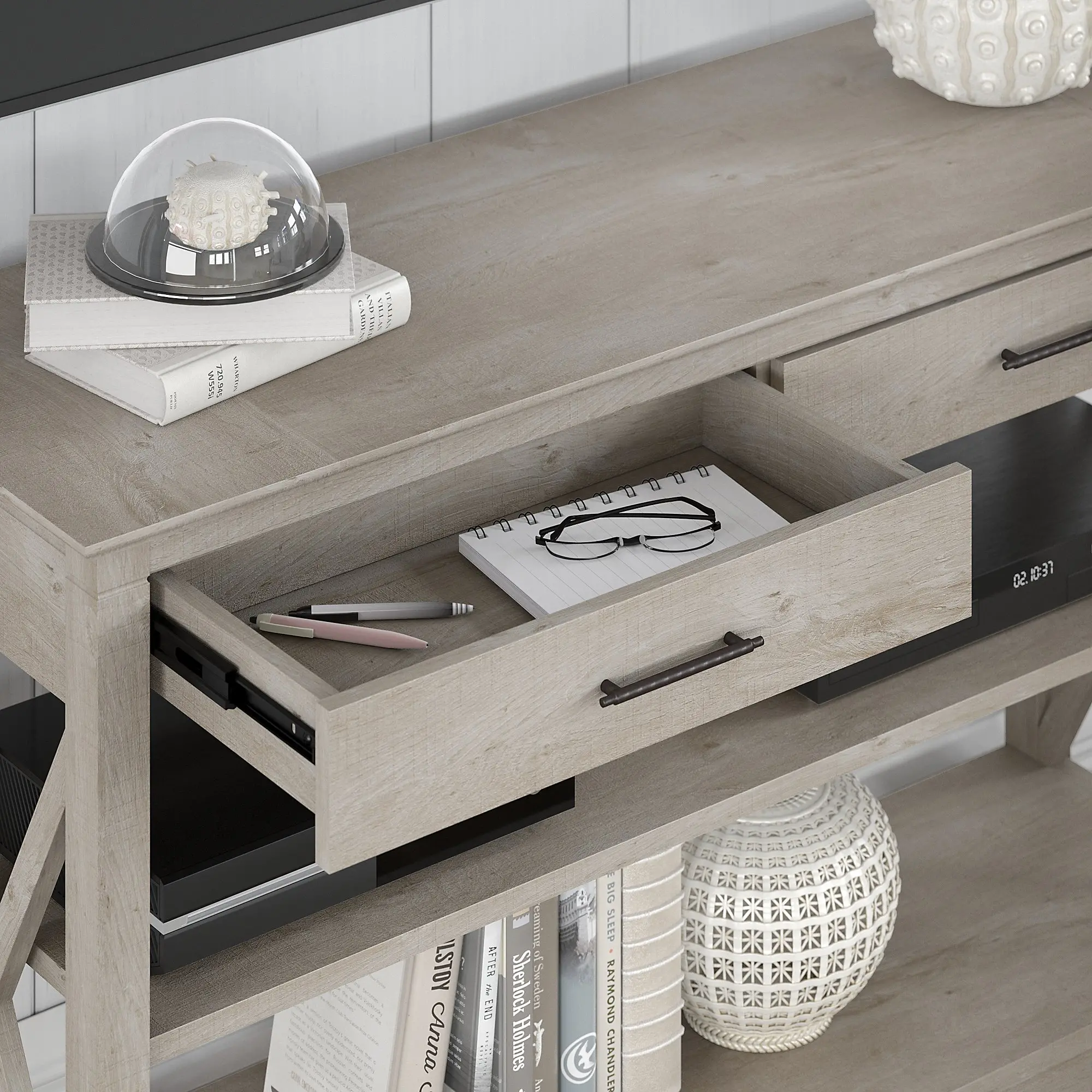 KWT248WG-03 Key West Washed Gray Sofa Table-4