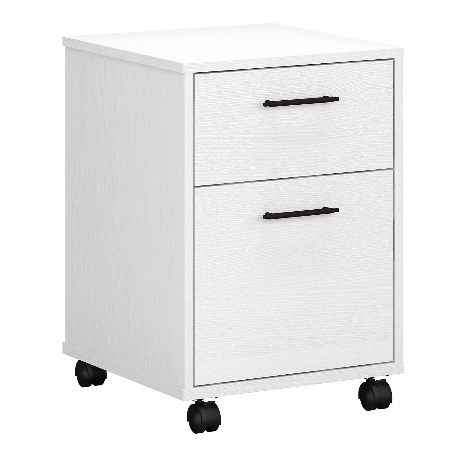 KWF116WT-03 Key West White 2 Drawer Mobile Pedestal - Bush Furniture-1