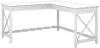 KWD160WT-03 Cabot White L-Shaped Desk with Hutch