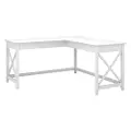 KWD160WT-03 Cabot White L-Shaped Desk with Hutch
