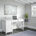 KWD154WT-03 Mayfield White Single Pedestal Desk - Bush Furniture