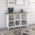 MAB145GW2-03 White and Gray 6-Cube Bookcase - Bush Furniture