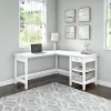 BDD260WH-03 Pure White Single Pedestal L-Desk - Bush Furniture