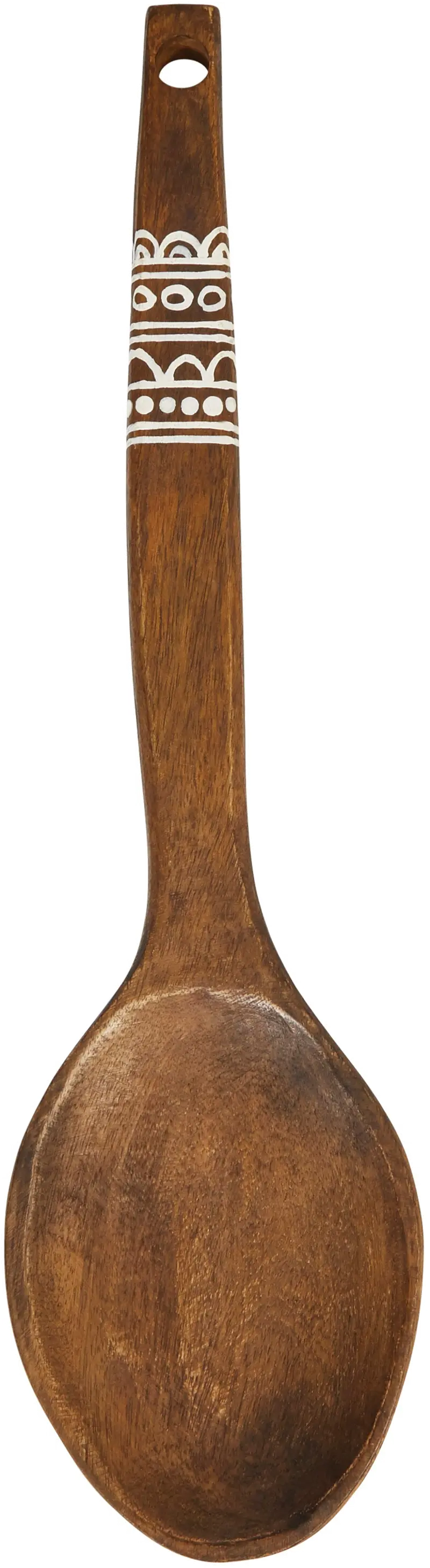 Mango Wood Wall Hanging Spoon with White Hand Painting