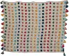 DF2390/MULTITHROW Multi Color Dot Cotton Throw Blanket with Tassels