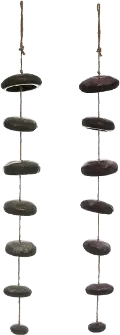 DF2896A-A/2-IND Assorted Black and Brown Stoneware Hanging Sculpture