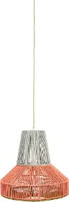 DF2983/SALMONLAMP Gray and Salmon Two Tone Cotton String Pendant Lamp