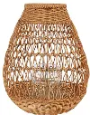 DF3047/RATTAN 20 Inch Rattan Lantern with Glass Insert