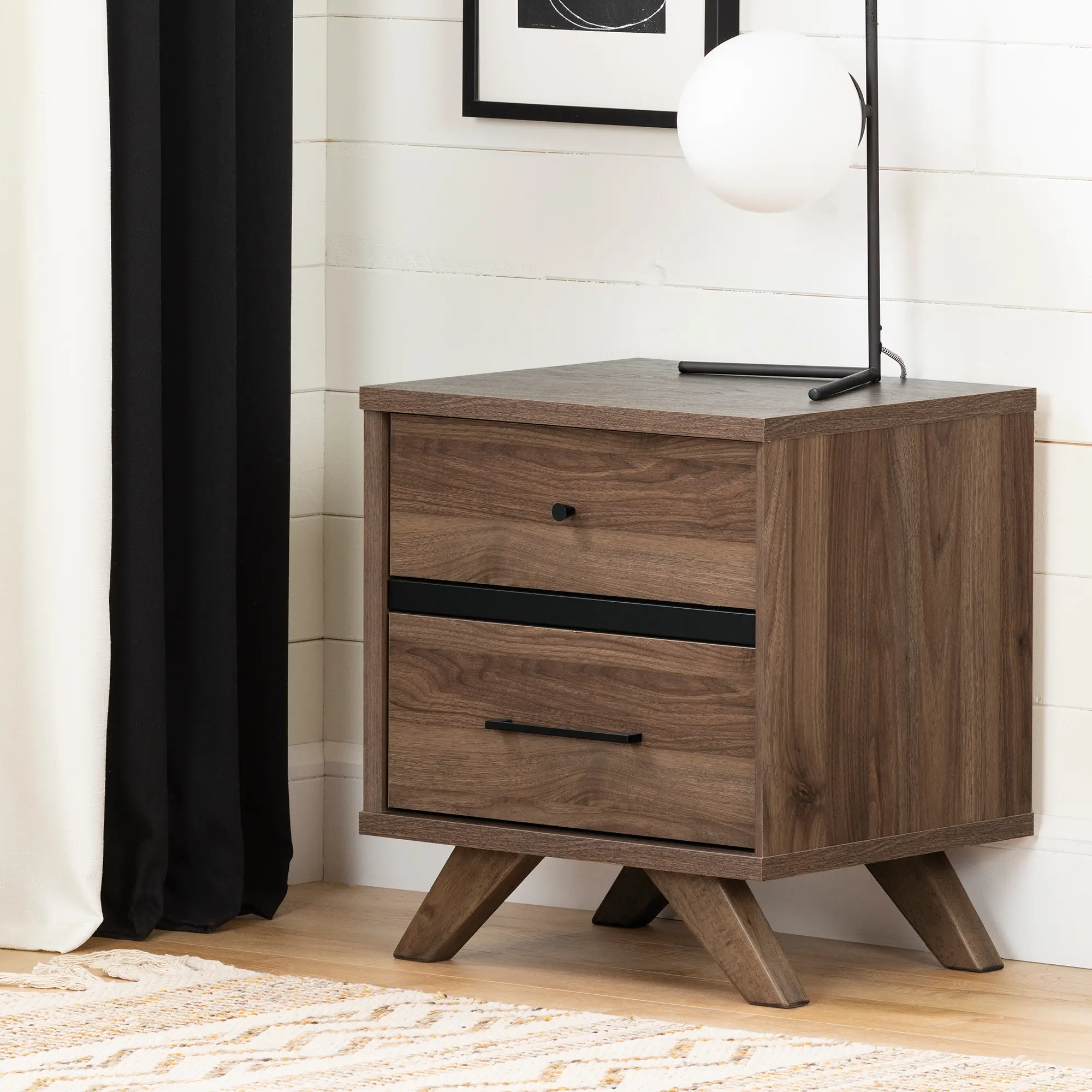 11509 Modern Walnut Brown Nightstand - South Shore-2