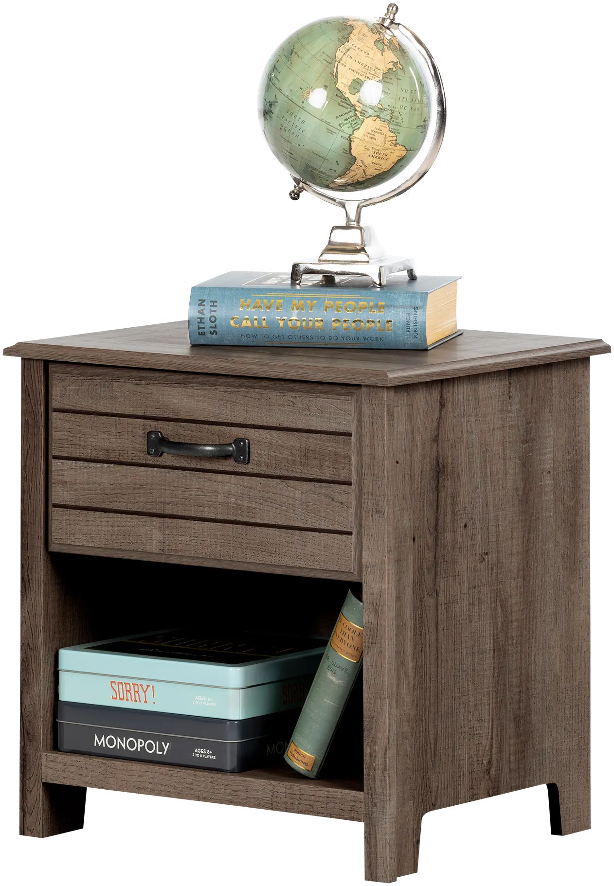 11910 Ulysses Brown Oak 1-Drawer Nightstand - South Shore-6