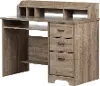 12109 Versa Dark Brown Oak Computer Desk with Hutch