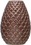 XM5844/PLUMVASE 5 Inch Plum Embossed Stoneware Vase with Crackle Glaze