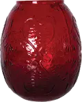 XM6882/REDVASE Red Pressed Glass Votive Holder Vase