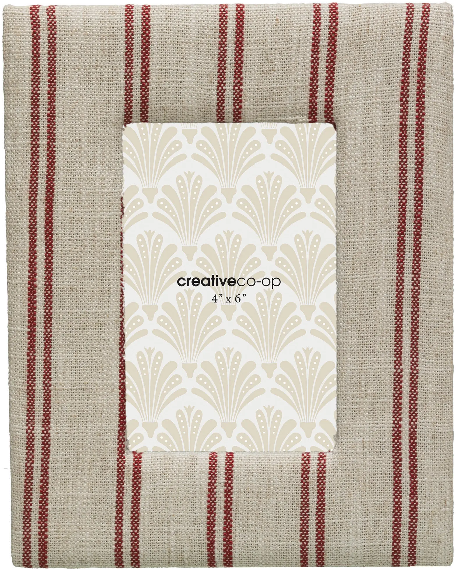 XM6012/RED/WHT/FRM Red and White Fabric Photo Frame with French Stripe-1