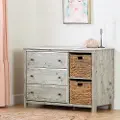 12687 Cotton Candy Pine 3 Drawer Dresser with Baskets - South Shore