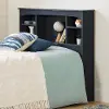 12709 Navali Blue Bookcase Headboard - South Shore