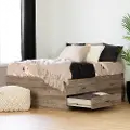 12953 Weathered Oak Full Storage Bed with 4 Drawers - South Shore