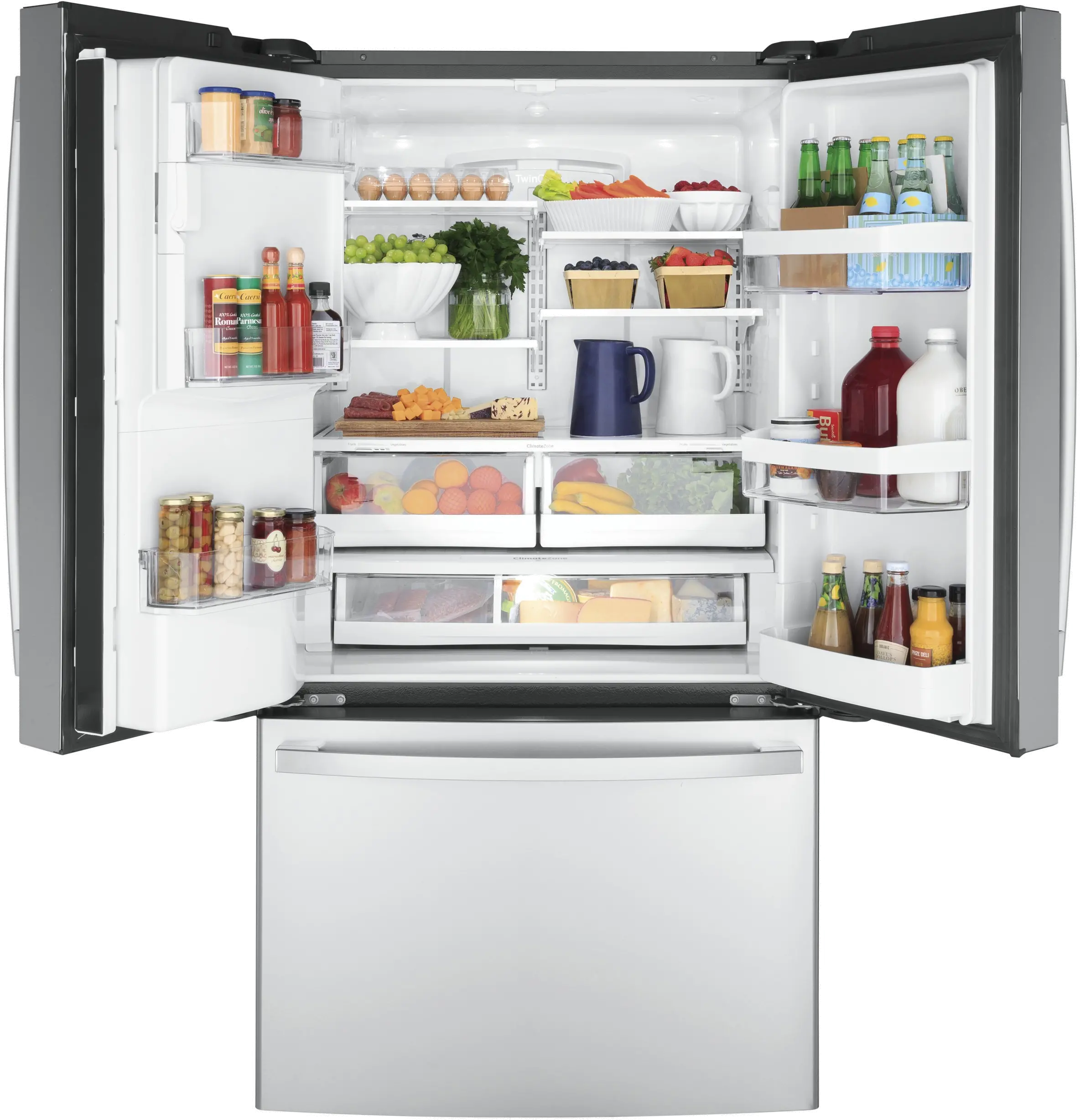 GYE22GYNFS GE 22.08 cu ft French Door Refrigerator - Counter Depth Stainless Steel-3