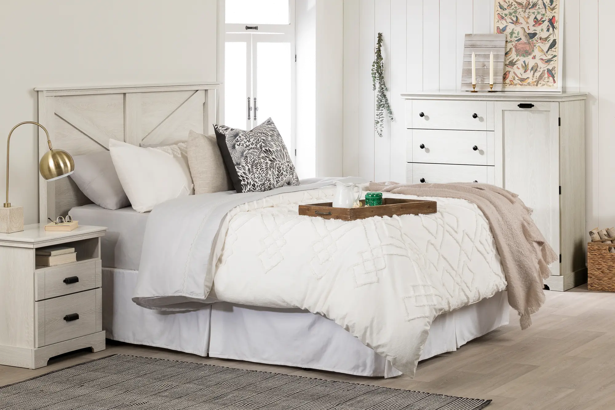 12756 Lilak Winter Oak White Door Chest with Drawers - South Shore-5