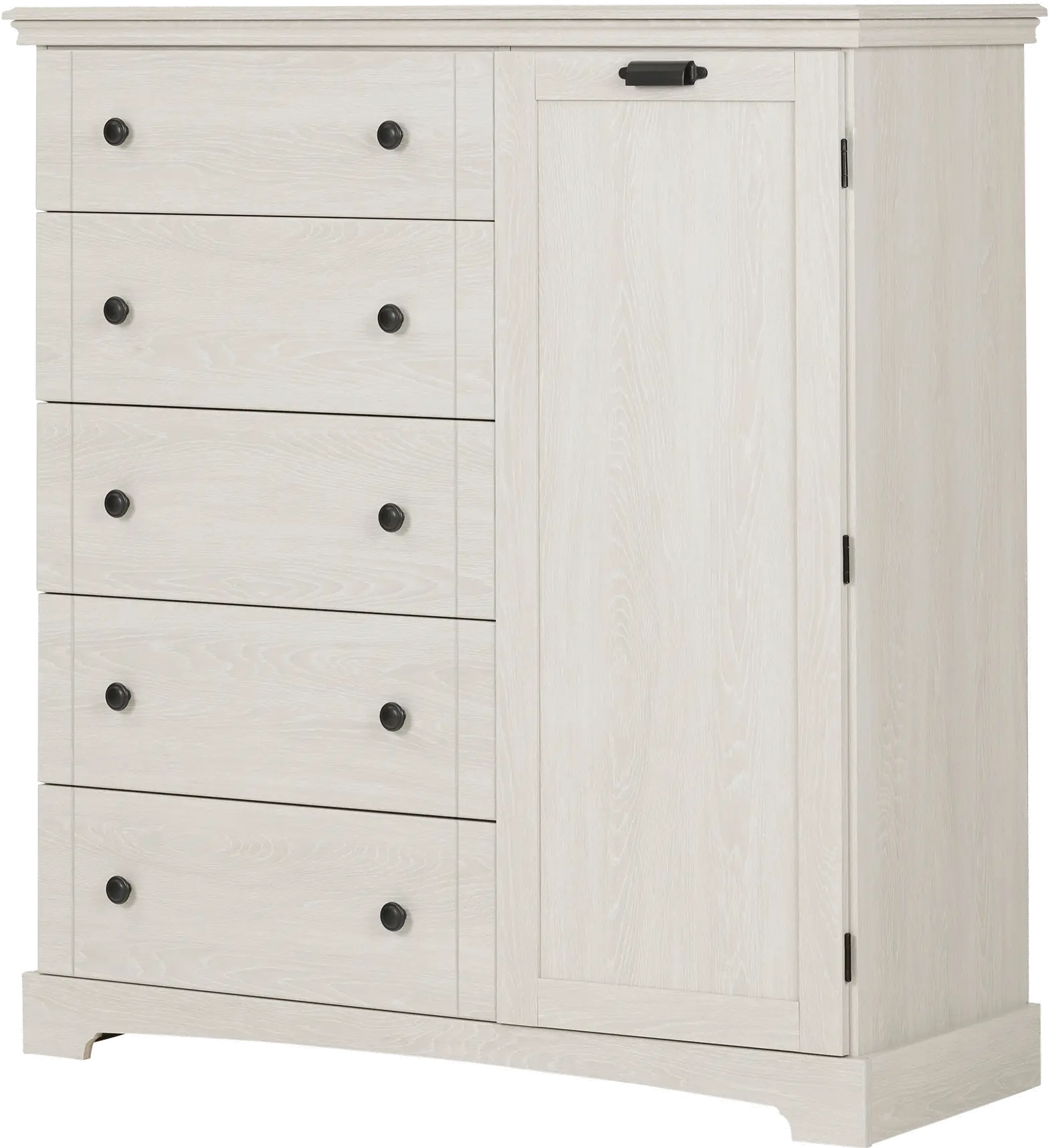 12756 Lilak Winter Oak White Door Chest with Drawers - South Shore-1