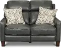 Madrid Smoke Dark Gray Leather Power Reclining Loveseat