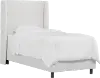 K-431BEDVLVWHT Sloane Velvet White Curved Wingback Full Bed - Skyline Furniture