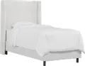 K-430BEDVLVWHT Sloane Velvet White Curved Wingback Twin Bed - Skyline Furniture
