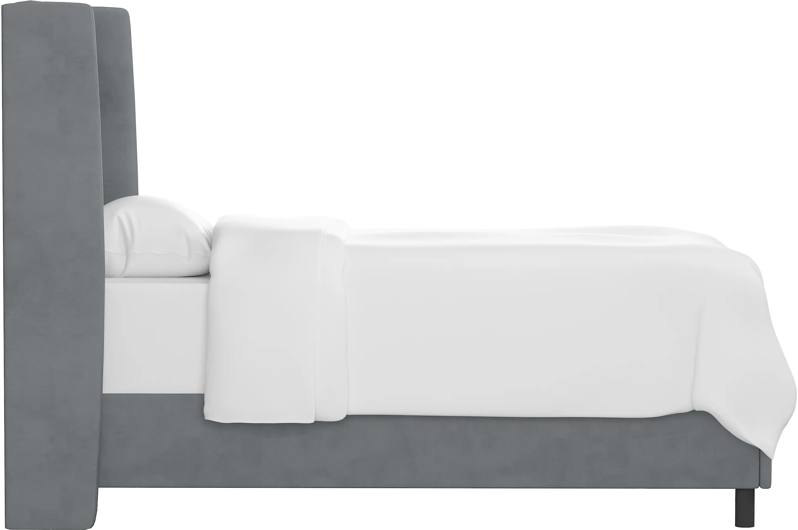 K-431BEDVLVSTLGR Sloane Velvet Dark Gray Curved Wingback Full Bed - Skyline Furniture-4