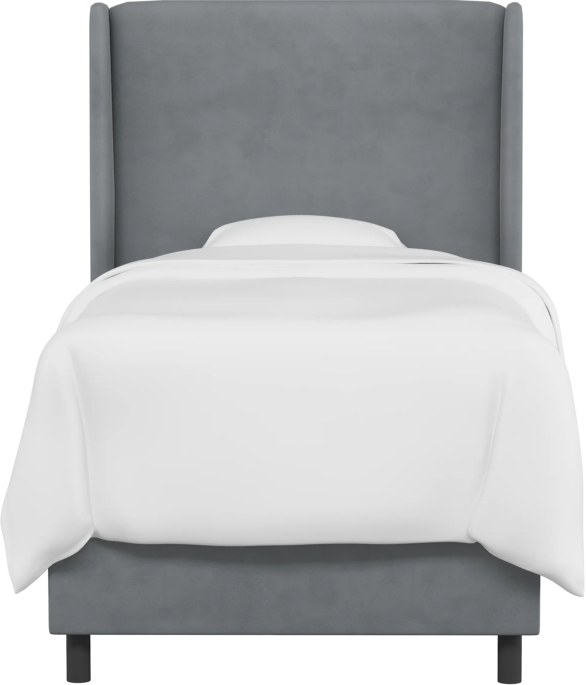 K-430BEDVLVSTLGR Sloane Velvet Dark Gray Curved Wingback Twin Bed - Skyline Furniture-3