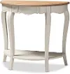 148-8187-RCW Country Cottage Farmhouse White and Natural Brown Sofa Table -