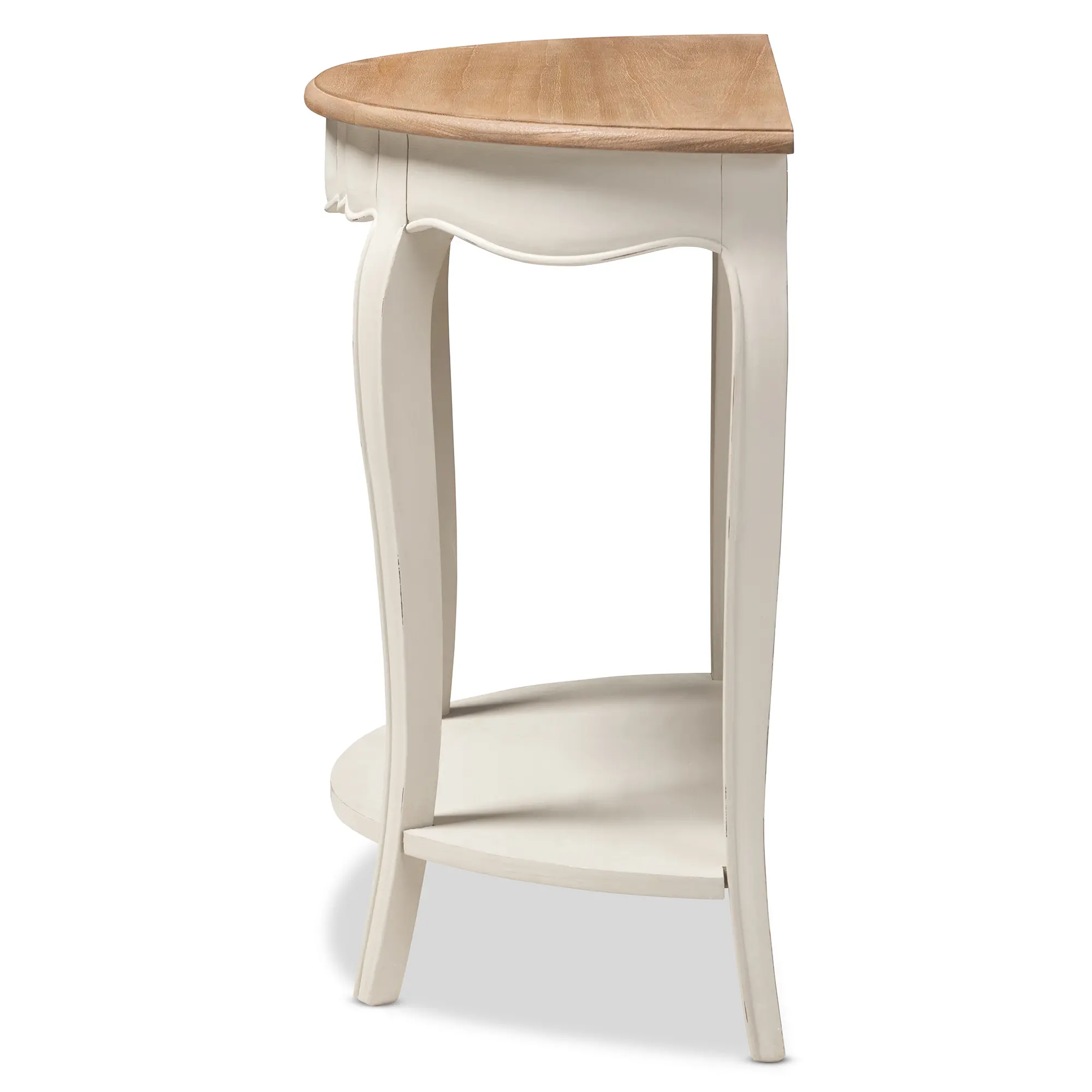 148-8187-RCW Country Cottage Farmhouse White and Natural Brown Sofa Table --5