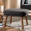148-8229-RCW Mid Century Modern Dark Gray Upholstered Ottoman - Madelina