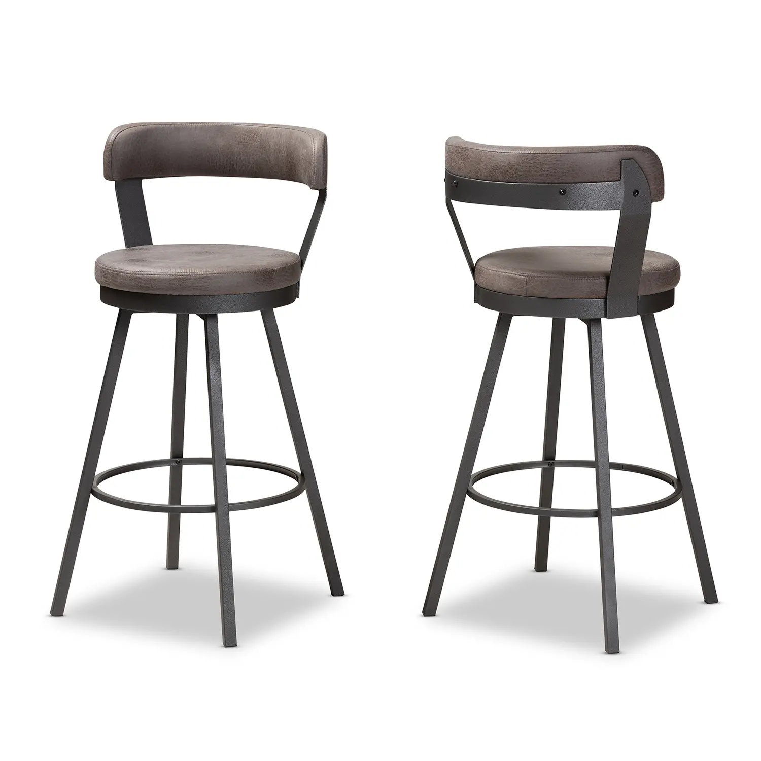 149-8968-RCW Delbert Gray Swivel Bar Stools - Set of 2-1