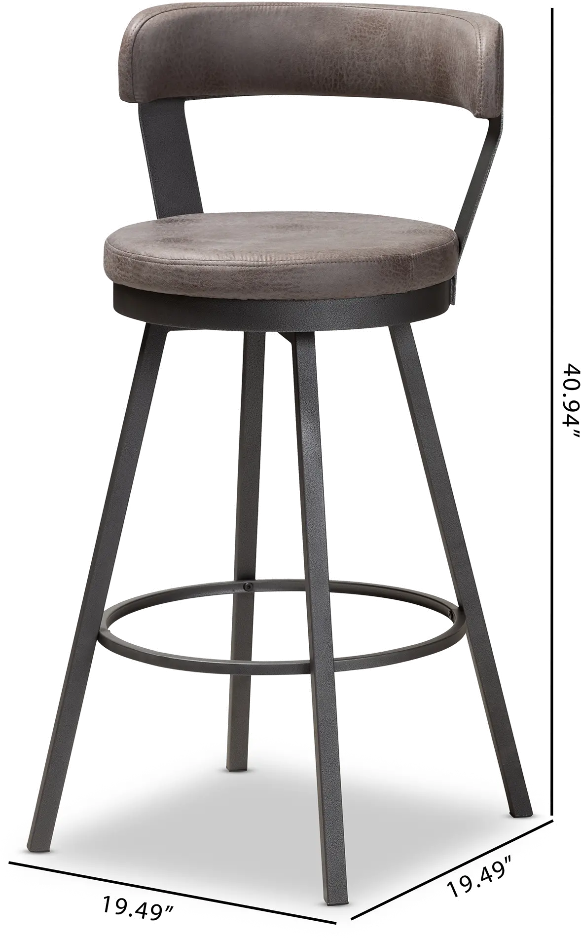 149-8968-RCW Delbert Gray Swivel Bar Stools - Set of 2-3