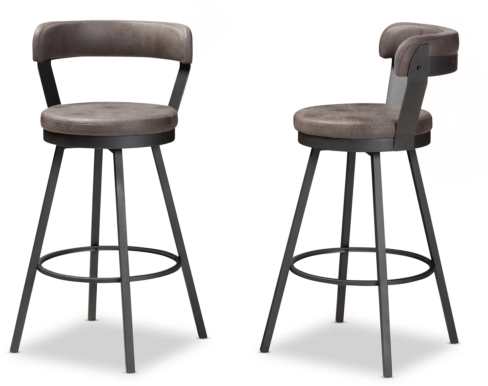 149-8968-RCW Delbert Gray Swivel Bar Stools - Set of 2-4