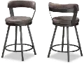 149-8969-RCW Delbert Gray Swivel Counter Height Stools - Set of 2