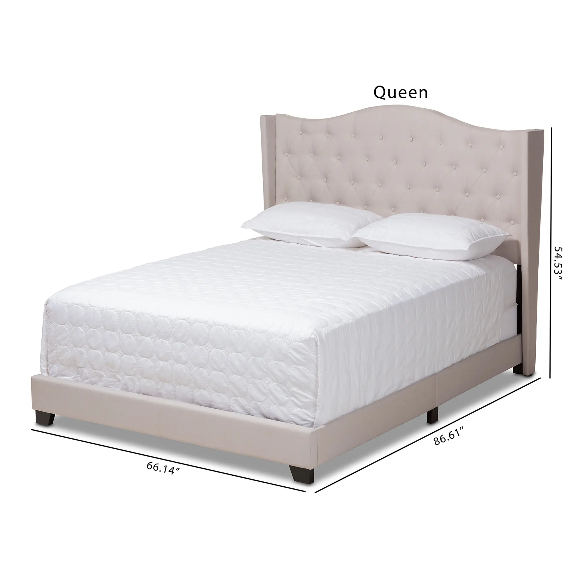 149-8936-RCW Contemporary Beige Upholstered Queen Bed - Natasha-8