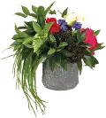 Multi Color Rose and Shikib Faux Arrangement in Pot